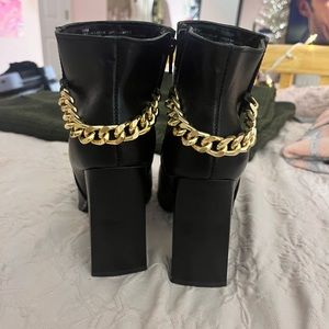 Chain detail booties